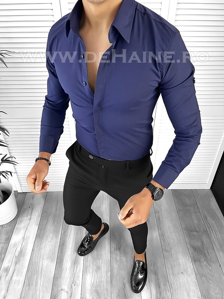 Camasa barbati bleumarin slim fit B8412 E