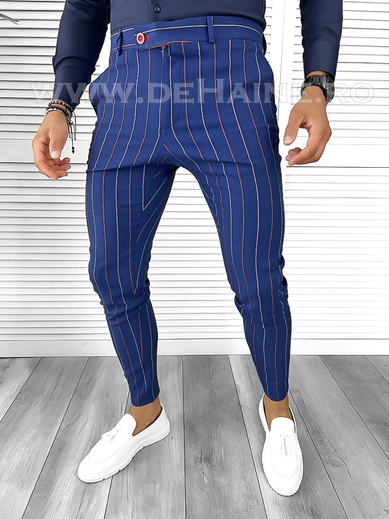 Pantaloni barbati eleganti bleumarin B7871 12-4 E* F3-2