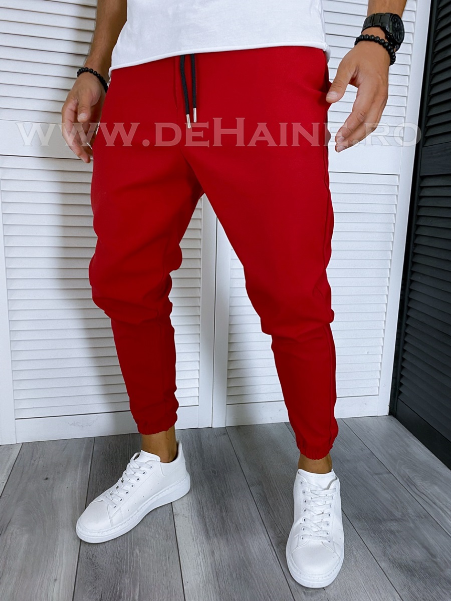 Pantaloni barbati rosii casual cu defect 2580