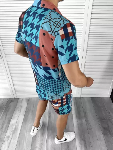 Compleu de vara camasa imprimeu + pantaloni 11994 D3-3.3