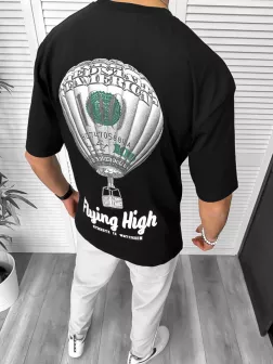 Tricou barbati negru, cu imprimeu pe spate, oversize 11813 D2-2.4 Tricou barbati negru, cu imprimeu pe spate, oversize 11813 D2-2.4
