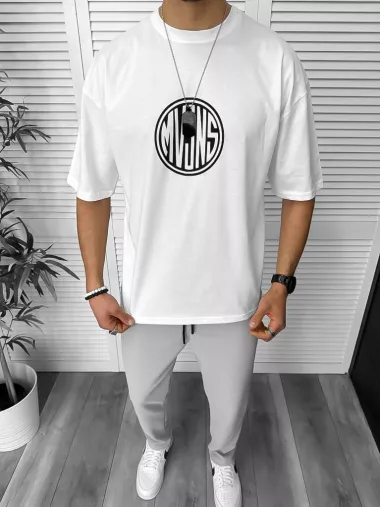 Tricou barbati alb, cu imprimeu pe spate, oversize 11814 22A-2.3 Tricou barbati alb, cu imprimeu pe spate, oversize 11814 22A-2.3