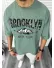 Tricou barbati vernil, cu imprimeu pe spate, oversize 11815 22A-2.1