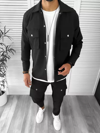Camasa barbati slim fit negru 6050a N7-4.1