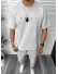 Tricou barbati gri, cu imprimeu pe spate, oversize Y029 24-4.3