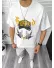 Tricou barbati alb, cu imprimeu, oversize Y171 24-4.1