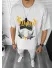Tricou barbati gri, cu imprimeu, oversize Y171 22A-2.2