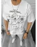Tricou barbati alb, cu imprimeu, oversize Y181 22A-4.3