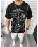 Tricou barbati negru, cu imprimeu, oversize Y181 22A-4.3