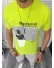 Tricou barbati galben neon, cu imprimeu, slim Y205 22A-5.2