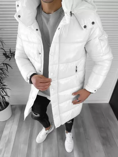 Geaca barbati de iarna, lunga, alba 5132 57-1