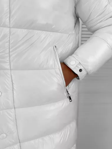 Geaca barbati de iarna, lunga, alba 5132 57-1