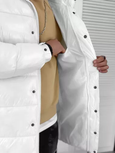 Geaca barbati de iarna, lunga, alba 5132 57-1