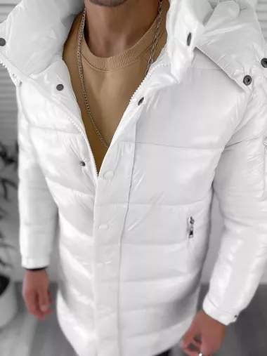 Geaca barbati de iarna, lunga, alba 5132 57-1