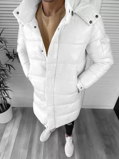 Geaca barbati de iarna, lunga, alba 5132 57-1