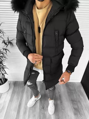 Geaca barbati groasa neagra de iarna 5040 57-4