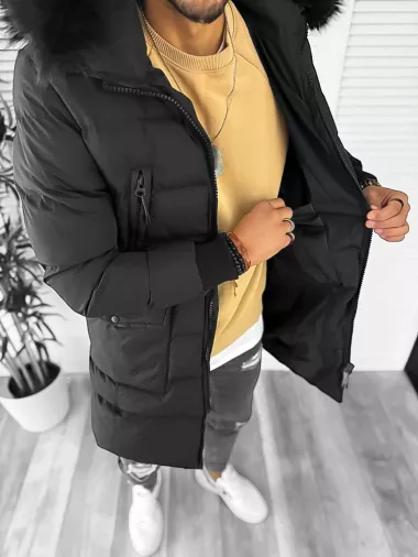 Geaca barbati groasa neagra de iarna 5040 57-4