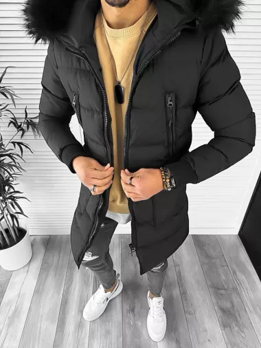 Geaca barbati groasa neagra de iarna 5040 57-4