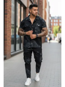 Camasa barbati slim fit neagra Y102 118-4