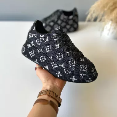 Adidasi dama casual negri, cu imprimeu, 1027 N11-2 