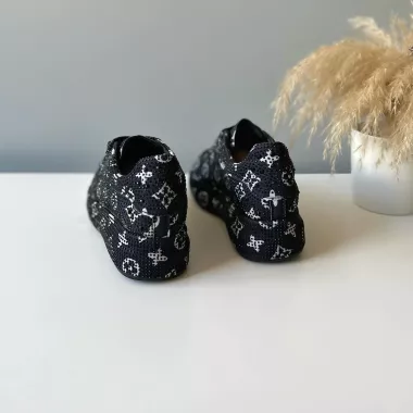 Adidasi dama casual negri, cu imprimeu, 1027 N11-2 