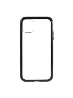 Husă pentru întreg telefon din sticlă temperată și cadru din metal pentru iPhone 11 Pro Max - negru 0006