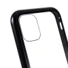 Husă pentru întreg telefon din sticlă temperată și cadru din metal pentru iPhone 11 Pro Max - negru 0006