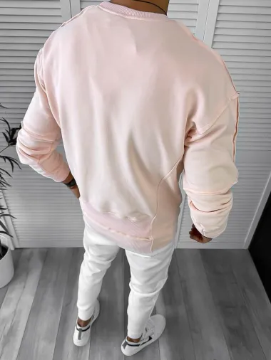 Hanorac barbati roz pudra slim fit K151 27-2