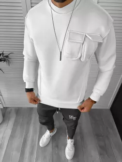 Hanorac barbati slim fit alb K156 i8-5