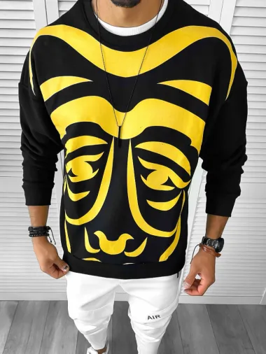 Bluza barbati oversize neagra K236 23-1 