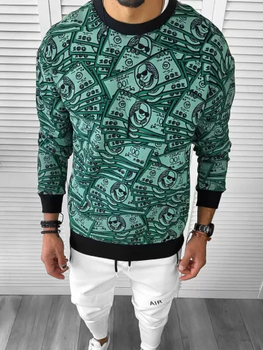 Bluza barbati verde slim fit K370 D5-1.4