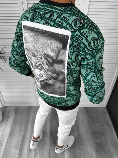 Bluza barbati verde slim fit K370 D5-1.4