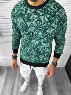 Bluza barbati verde slim fit K370 D5-1.4