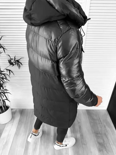 Geaca barbati groasa neagra de iarna 1600 D1-2