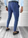 Pantaloni barbati eleganti bleumarin cu dungi B1606 F3-5.2 E 10-5 ~