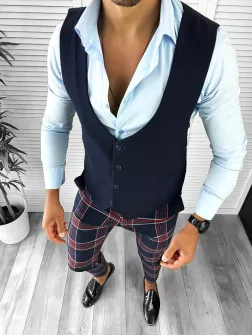 Tinuta barbati smart casual Pantaloni + Camasa+Vesta 12675 E