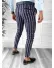 Pantaloni barbati eleganti bleumarin cu dungi B1603 Z35-1