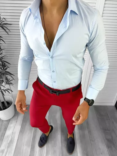 Pantaloni barbati eleganti grena B1734 E 8-5 ~A3-3