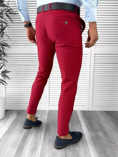 Pantaloni barbati eleganti grena B1734 E 8-5 ~A3-3