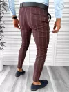 Pantaloni barbati eleganti grena B1801 67-3 E~