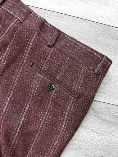 Pantaloni barbati eleganti grena B1801 39-1
