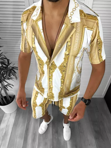 Compleu de vara camasa imprimeu + pantaloni 12770 O2-5.1