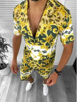 Compleu de vara camasa imprimeu + pantaloni 12773 21-4.1.2