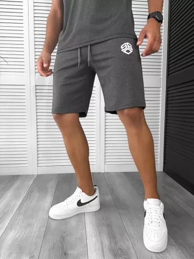 Compleu barbati tricou+pantaloni gri inchis 12775 O2-3.3