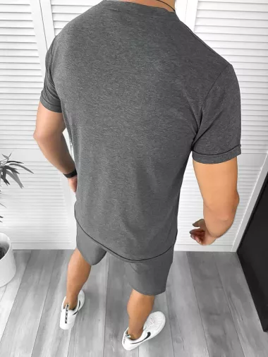 Compleu barbati tricou+pantaloni gri inchis 12775 O2-3.3