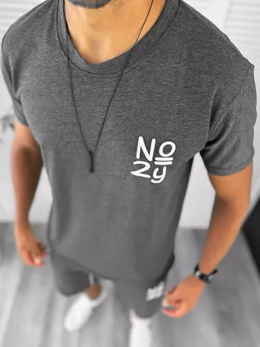 Trening barbati gri inchis pantaloni + tricou 10590 D3-1.2