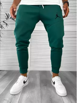 Pantaloni de trening verzi conici, silon, 12361 37-4