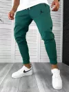 Pantaloni de trening verzi conici, silon, 12361 37-4