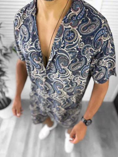 Compleu de vara camasa imprimeu + pantaloni 12780 D10-5