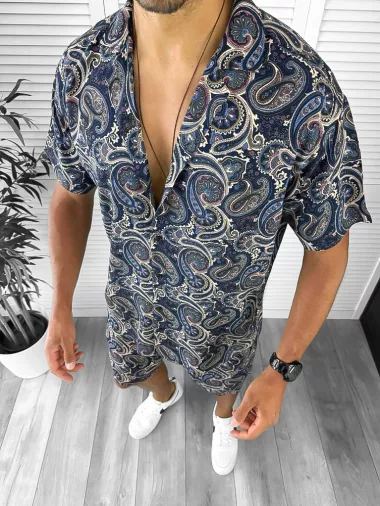 Compleu de vara camasa imprimeu + pantaloni 12780 D11-4